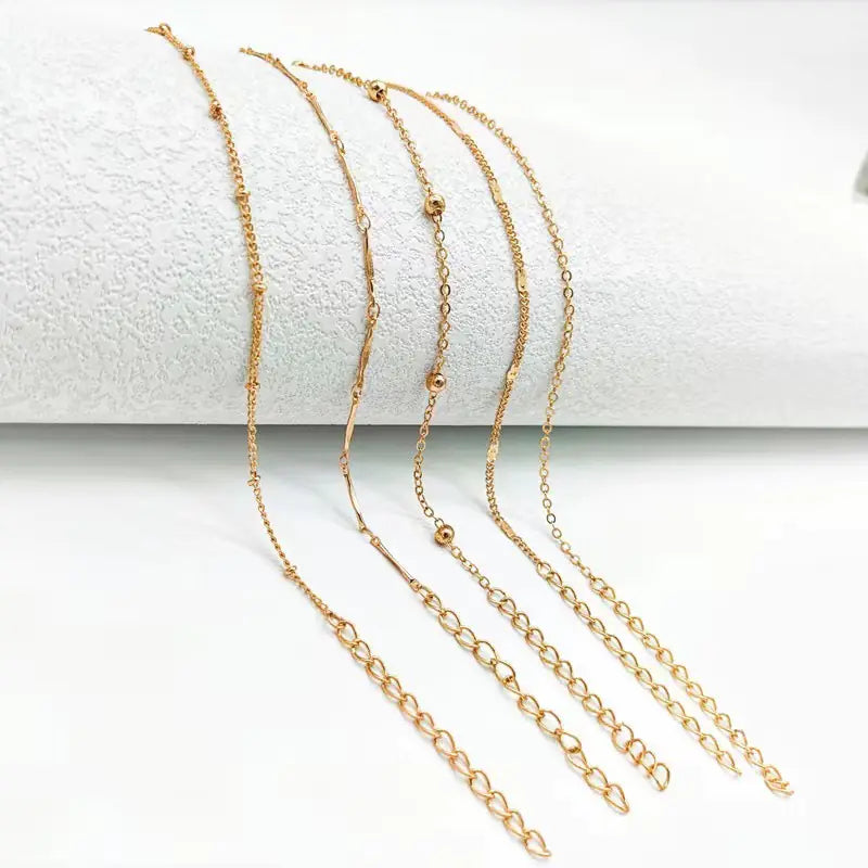 5pcs Women’s Summer Beaded Anklet Set for Beach Fashion