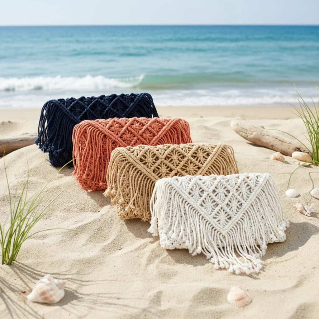 Handwoven Cotton Tassel Beach Bag (Women’s)
