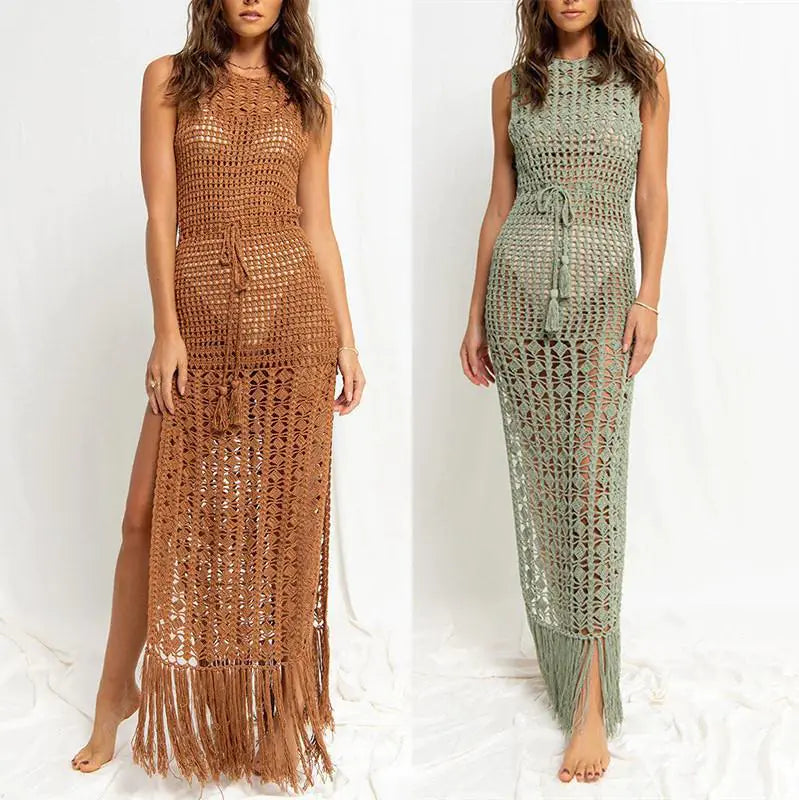 New Women’s Knitted Beach Cover-Up Dress for Swimwear