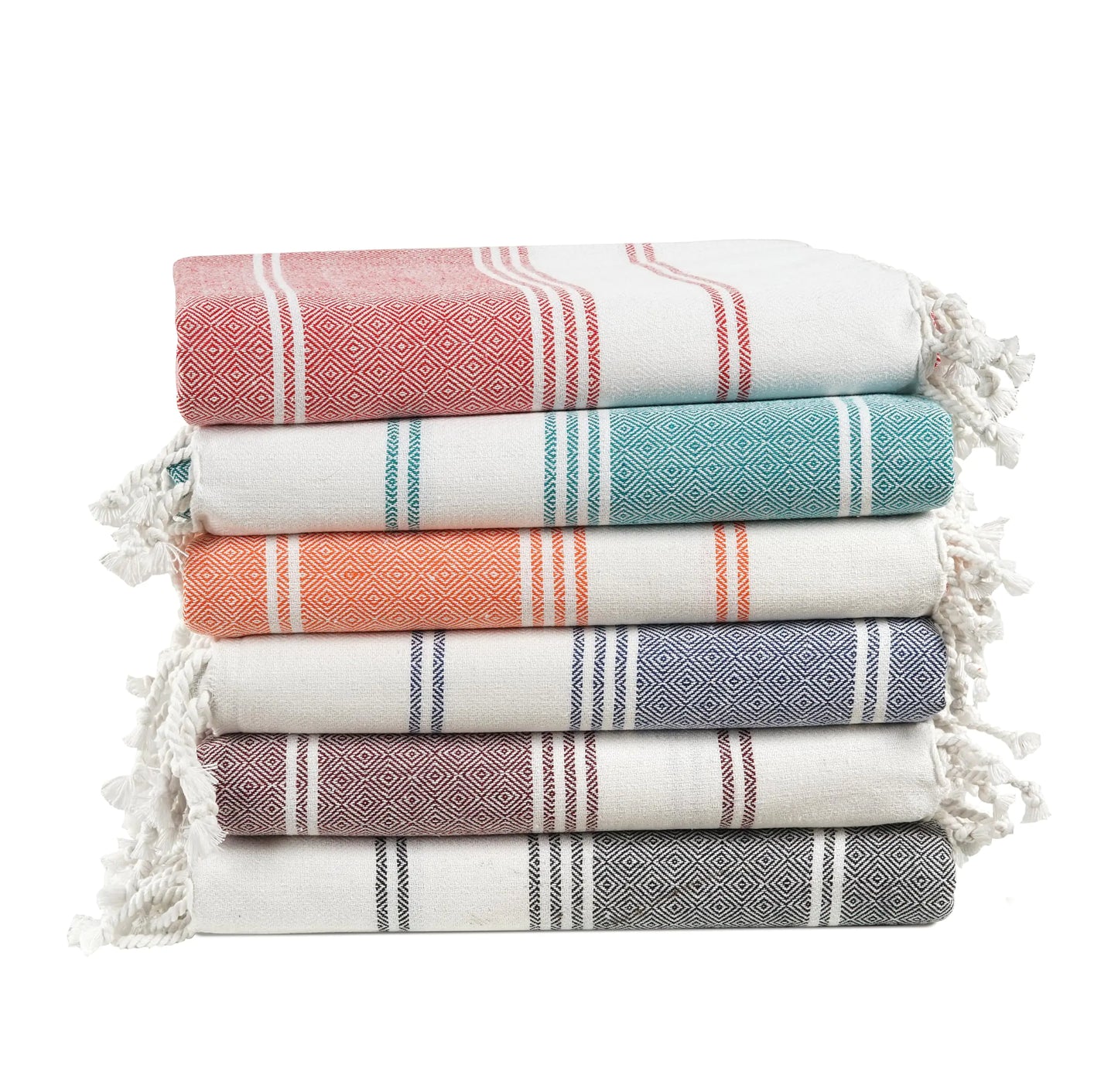 LANE LINEN Beach Towels 6 Pack Oversized Beach Towel Pre-Washed Large Beach Towel Stylish Pool Towels for Adults Quick Dry Beach Towel Lightweight Travel Towel 39"x71" - Diamond Multi Colors
